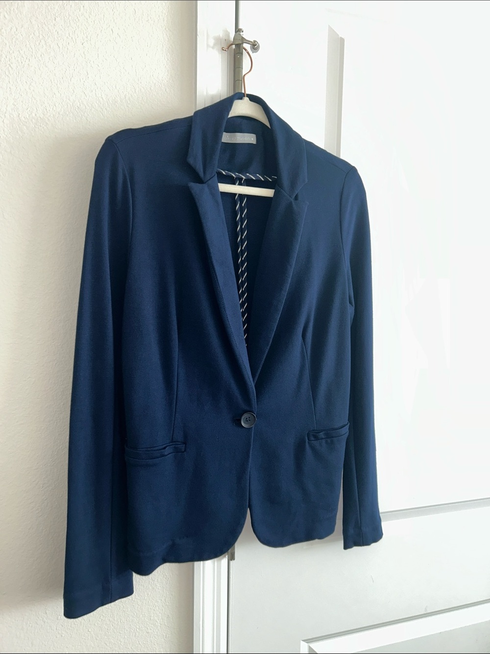 Olivia Moon Navy Single-Button Blazer